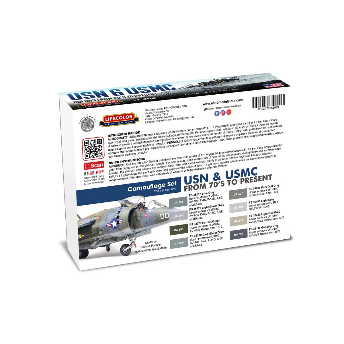 USN & USMC Colors From 70'S To Present 8 x 22 ml - Lifecolor CE02