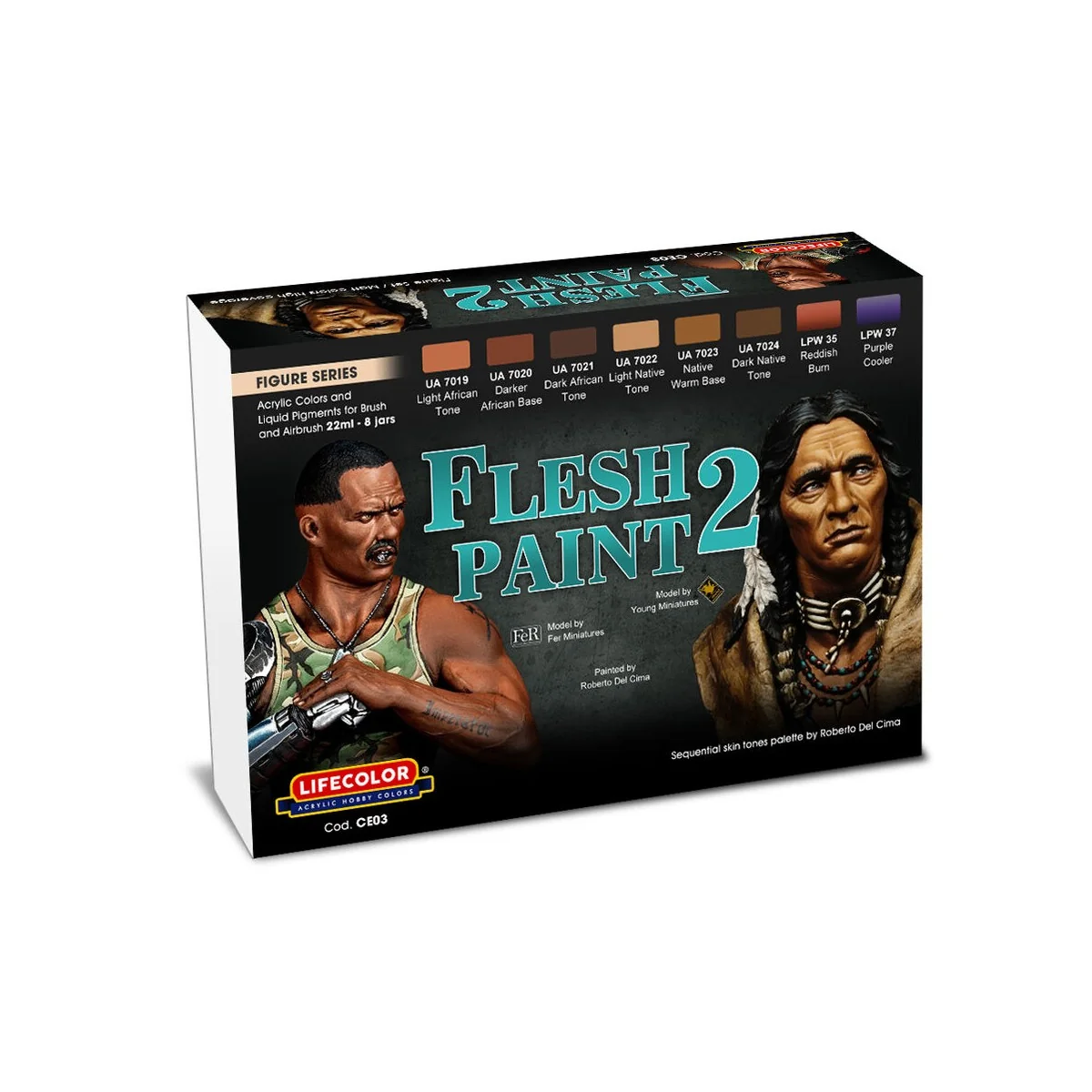 Flesh Paint Set 2 8 x 22 ml - Lifecolor CE03 Flesh Paint Set 2 8 x 22 ml - Lifecolor CE03