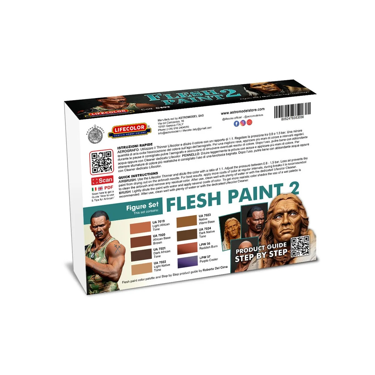 Flesh Paint Set 2 8 x 22 ml - Lifecolor CE03 Flesh Paint Set 2 8 x 22 ml - Lifecolor CE03