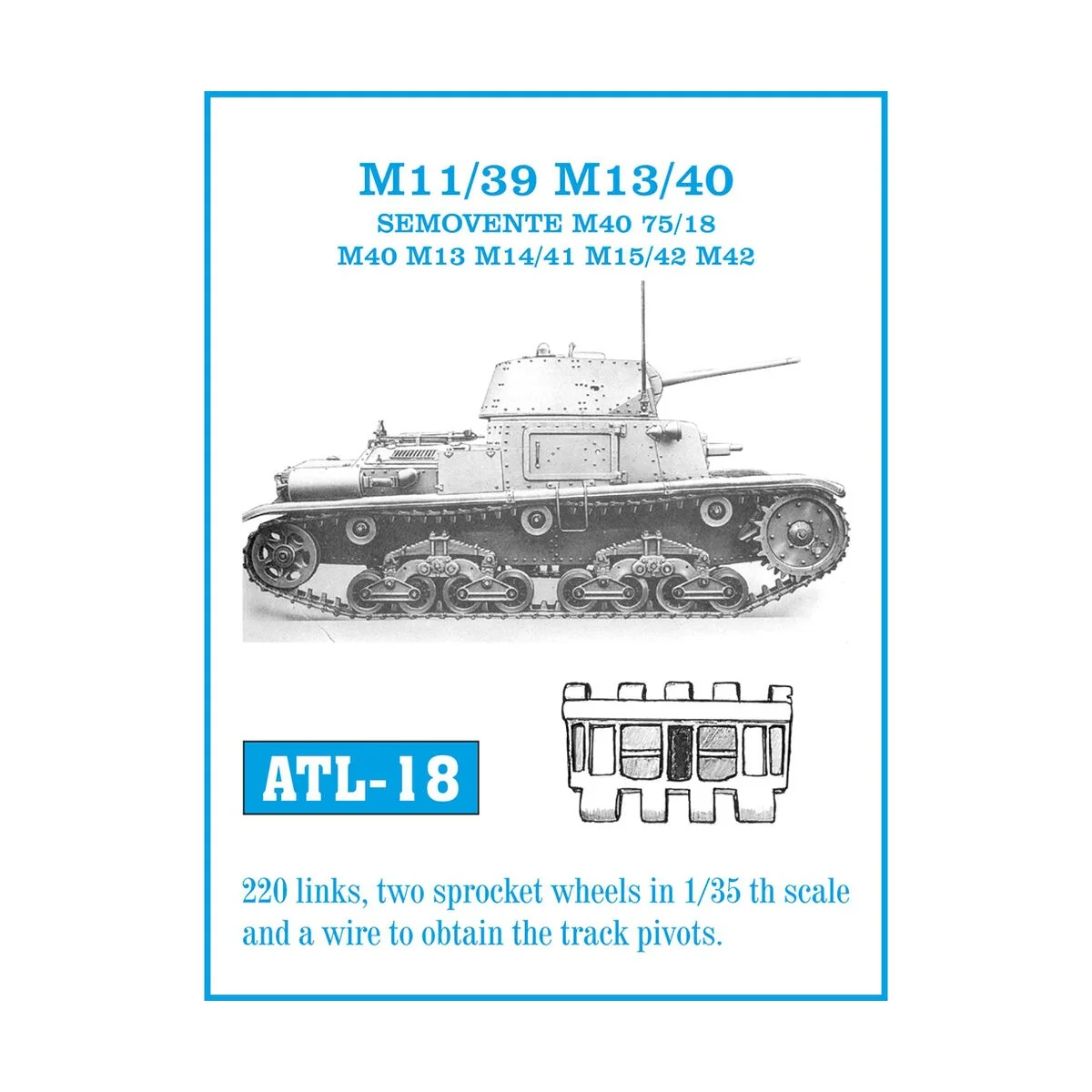 Tracks for M 13 / 40, 1/35 - Friulmodel ATL-018 Tracks for M 13 / 40, 1/35 - Friulmodel ATL-018