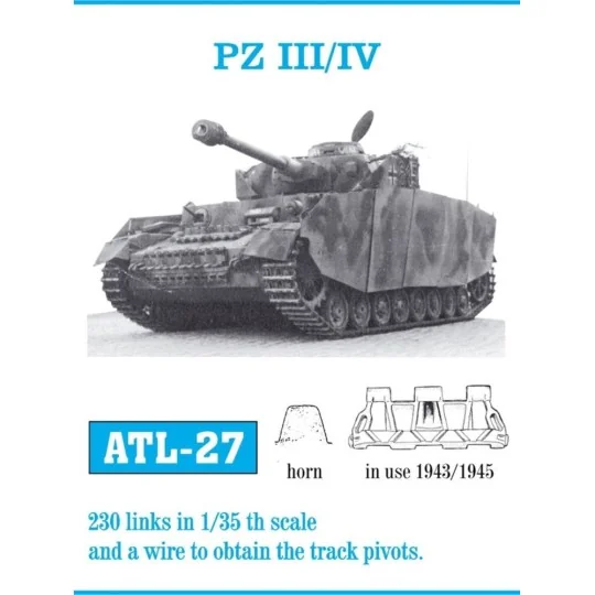 Tracks for Pzkmpfw III / IV, 1/35 - Friulmodel ATL-027 Tracks for Pzkmpfw III / IV, 1/35 - Friulmodel ATL-027
