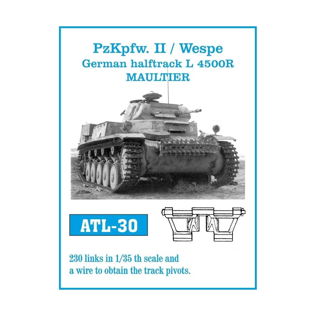 Tracks for Pz.Kpfw. II Wespe, 1/35 - Friulmodel ATL-030 Tracks for Pz.Kpfw. II Wespe, 1/35 - Friulmodel ATL-030