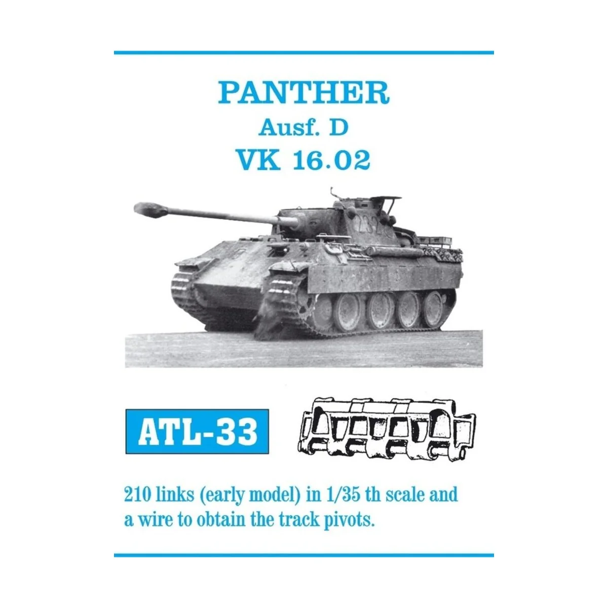Tracks for Panther Ausf. D, 1/35 - Friulmodel ATL-033 Tracks for Panther Ausf. D, 1/35 - Friulmodel ATL-033