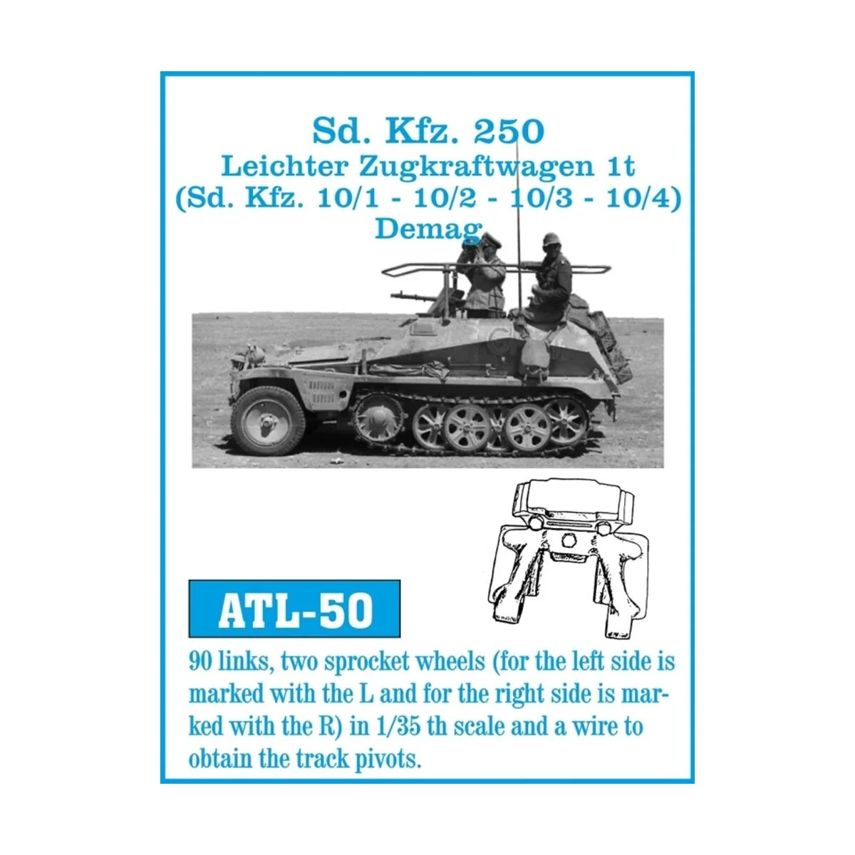 Tracks for Sd.Kfz 250, 1/35 - Friulmodel ATL-050 Tracks for Sd.Kfz 250, 1/35 - Friulmodel ATL-050