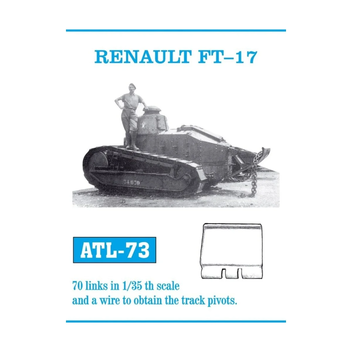 Tracks for Renault FT-17, 1/35 - Friulmodel ATL-073 Tracks for Renault FT-17, 1/35 - Friulmodel ATL-073