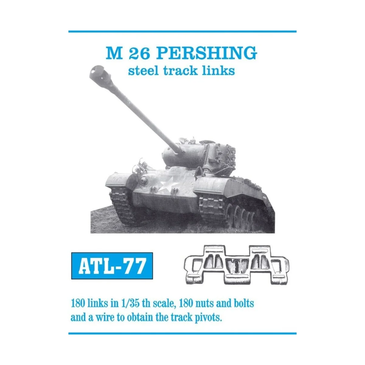 Tracks for M 26 Pershing Steel Track, 1/35 - Friulmodel ATL-077 Tracks for M 26 Pershing Steel Track, 1/35 - Friulmodel ATL-077