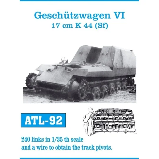 Tracks for Geschützwagen VI 17cm K44 (Sf), 1/35 - Friulmodel ATL-092 Tracks for Geschützwagen VI 17cm K44 (Sf), 1/35 - Friulmodel ATL-092