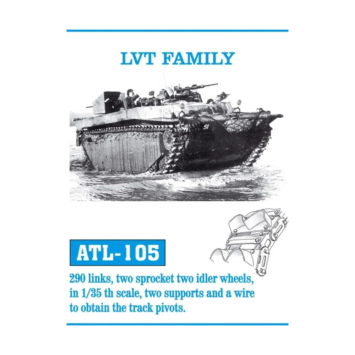Tracks for LVT Family, 1/35 - Friulmodel ATL-105 Tracks for LVT Family, 1/35 - Friulmodel ATL-105