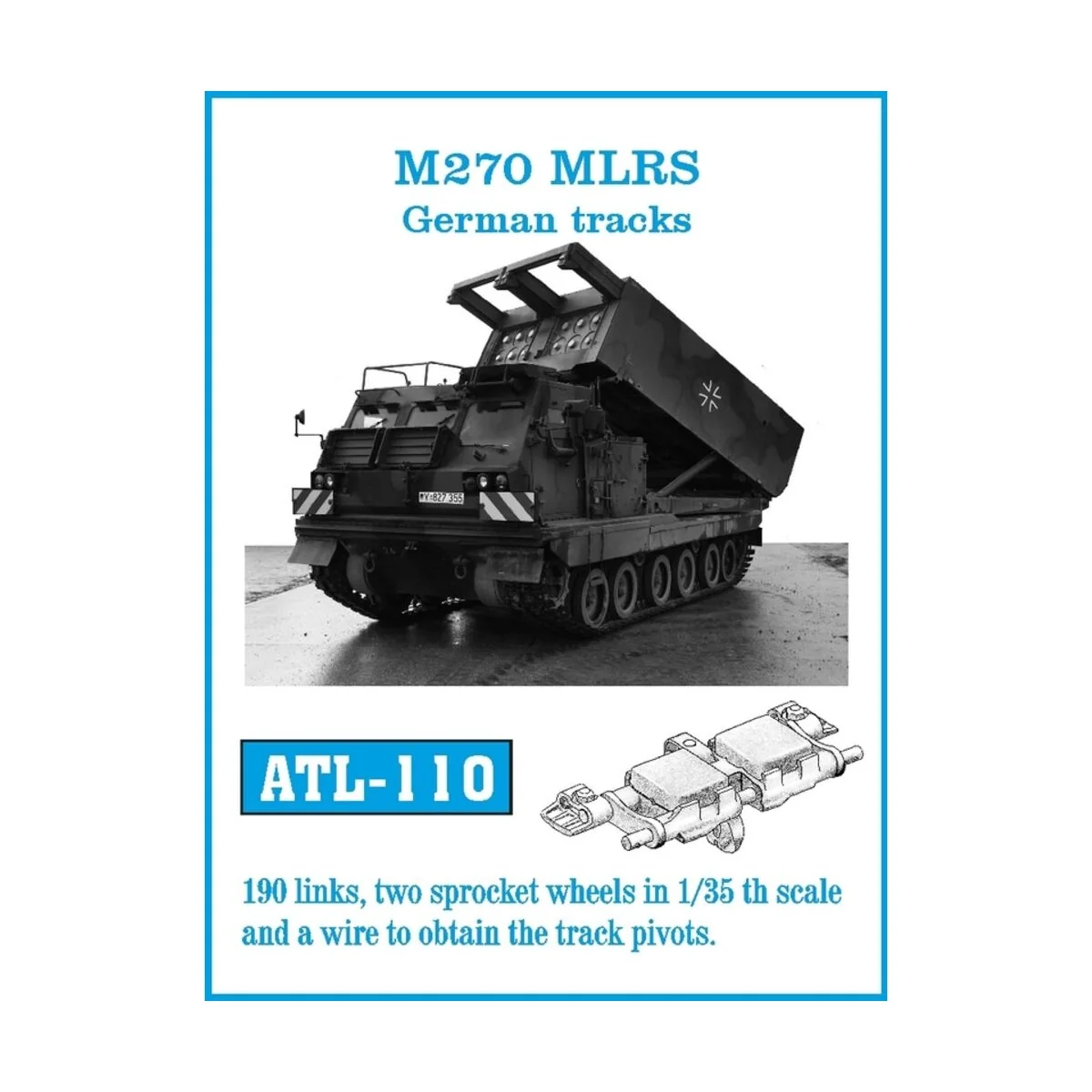 Tracks for M270 MLRS Germans tracks, 1/35 - Friulmodel ATL-110 Tracks for M270 MLRS Germans tracks, 1/35 - Friulmodel ATL-110