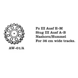 Tracks for Pz III (E-M) / Stug III (A-B) Nashorn 36 cm breit Nashor...