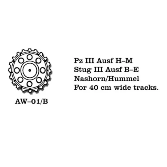 Tracks for Pz III (E-M) / Stug III (A-B) Nashorn 40 cm breit Nashor...