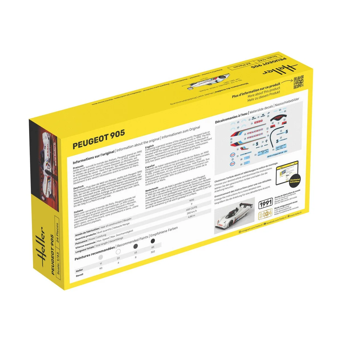 STARTER KIT Peugeot 905, 1/43 - Heller 56110 STARTER KIT Peugeot 905, 1/43 - Heller 56110