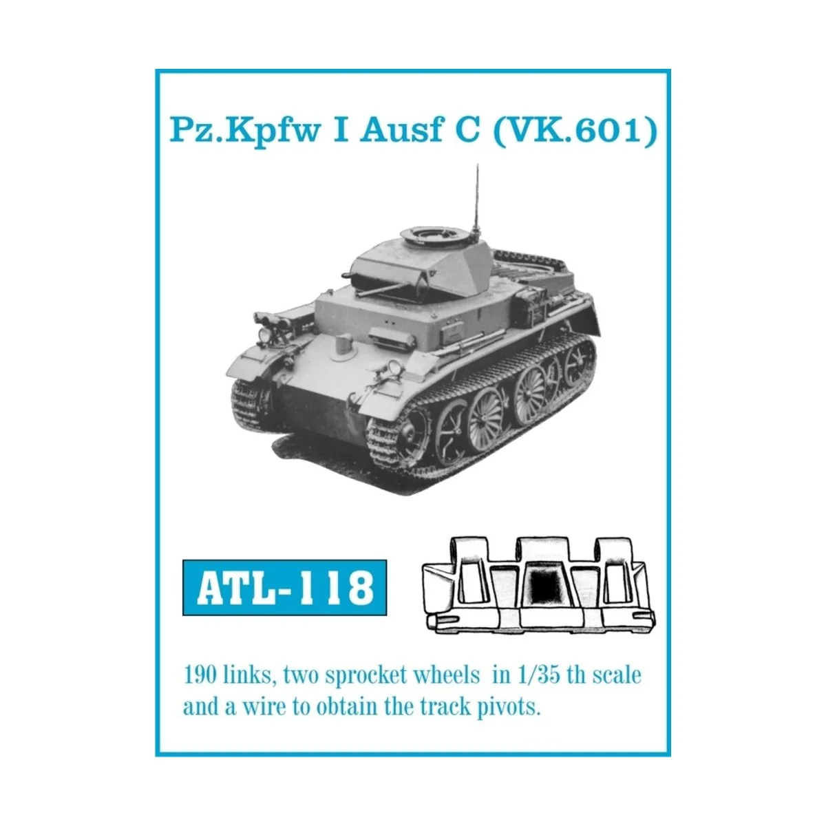 Tracks for Pz.Kpfw I Ausf C (VK.601) - Friulmodel ATL-118
