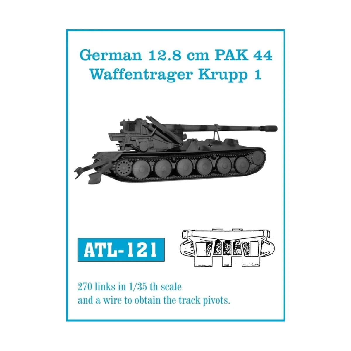 Tracks for German 12.8 cm PAK 44 Waffentrager Krupp 1, 1/35 - Friul... Tracks for German 12.8 cm PAK 44 Waffentrager Krupp 1, 1/35 - Friul...