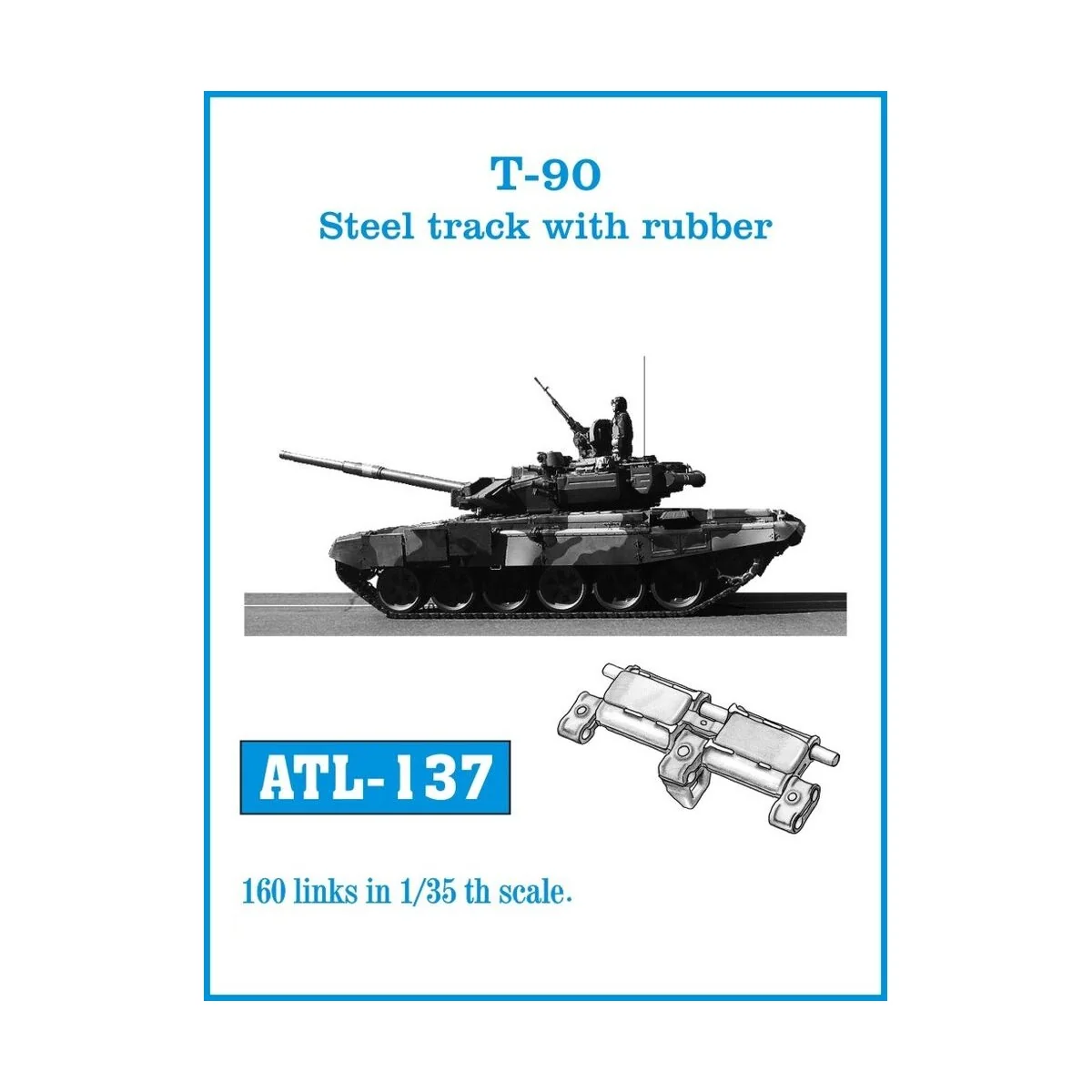 Tracks for T-90 Steel track with rubber - Friulmodel ATL-137
