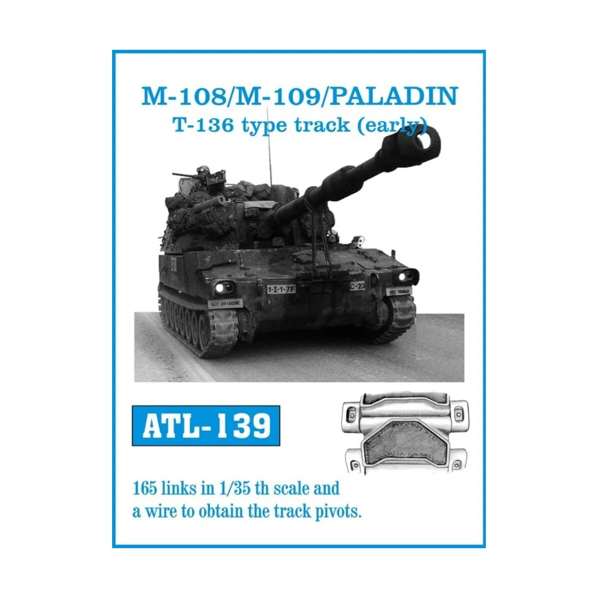 Tracks for M-108/M-109/PALADIN T-136 type track(early), 1/35 - Friu...