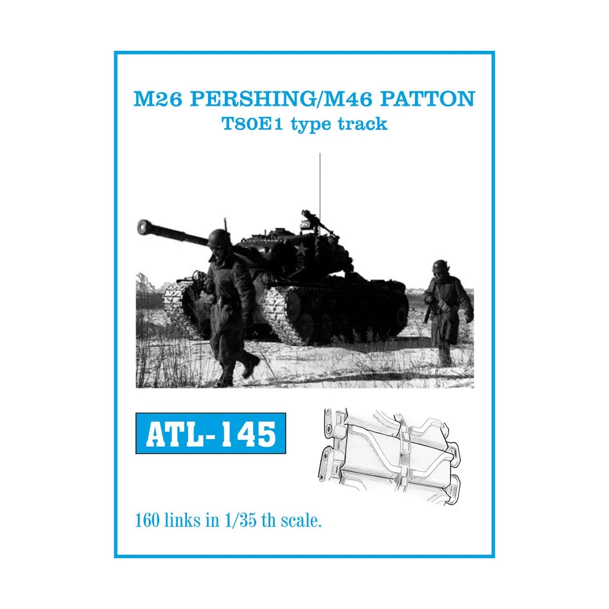 Tracks for M26 PERSHING/ M46 PATTON T80E1 type track, 1/35 - Friulm...