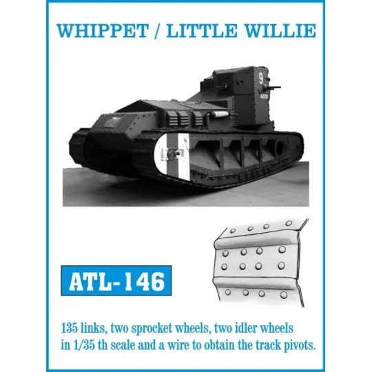 Tracks for WHIPPET /LITTLE WILLIE, 1/35 - Friulmodel ATL-146 Tracks for WHIPPET /LITTLE WILLIE, 1/35 - Friulmodel ATL-146