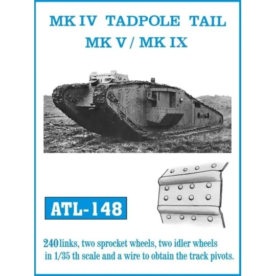Tracks for MK IV TADPOLE TAIL MK V / MK IX, 1/35 - Friulmodel ATL-148 Tracks for MK IV TADPOLE TAIL MK V / MK IX, 1/35 - Friulmodel ATL-148