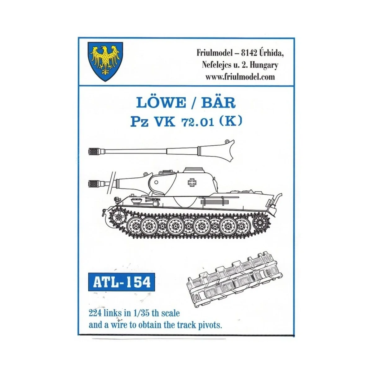 Tracks for LÖWE / BÄR, 1/35 - Friulmodel ATL-154 Tracks for LÖWE / BÄR, 1/35 - Friulmodel ATL-154
