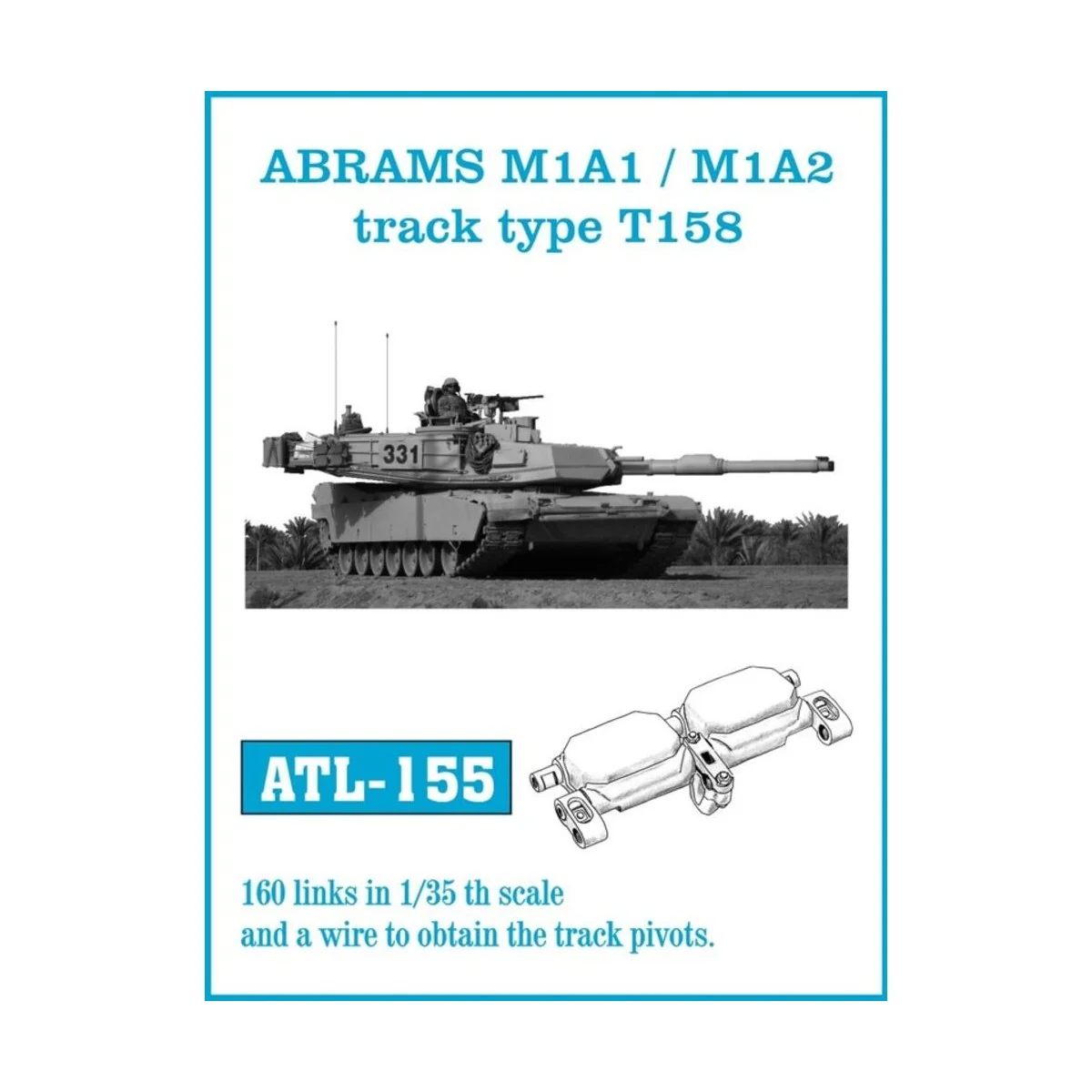 Tracks for ABRAMS M1A1 / M1A2 track type T158 - Friulmodel ATL-155