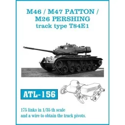 Tracks for M46 /M47 PATTON M26 PERSHING track type T84E1, 1/35 - Fr...