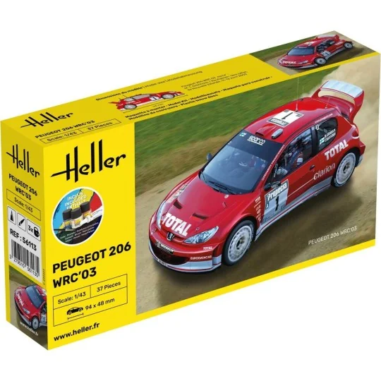 STARTER KIT Peugeot 206 WRC'03, 1/43 - Heller 56113