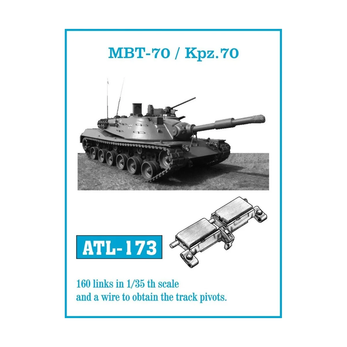Tracks for MBT-70 / Kpz.70, 1/35 - Friulmodel ATL-173 Tracks for MBT-70 / Kpz.70, 1/35 - Friulmodel ATL-173