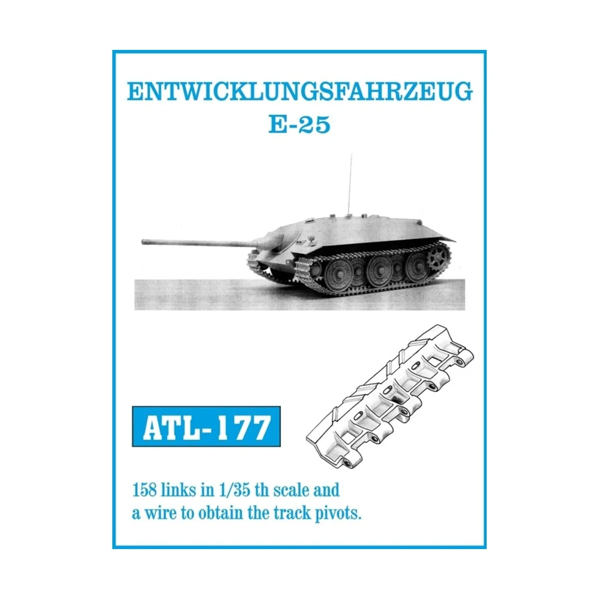 Tracks for ENTWICKLUNGSFAHRZEUG E-25, 1/35 - Friulmodel ATL-177