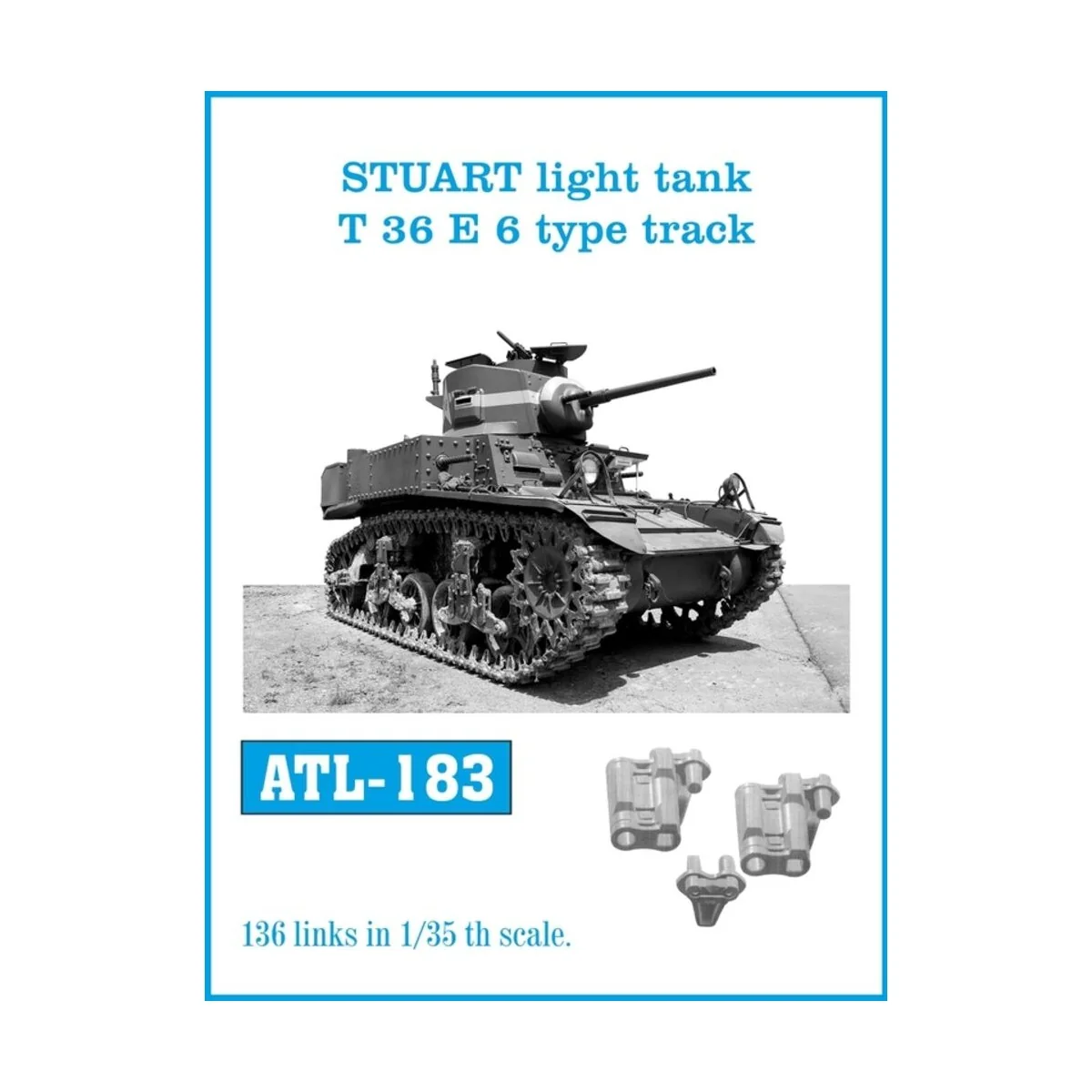 Tracks for STUART light tank T 36 E 6 type track, 1/35 - Friulmodel... Tracks for STUART light tank T 36 E 6 type track, 1/35 - Friulmodel...