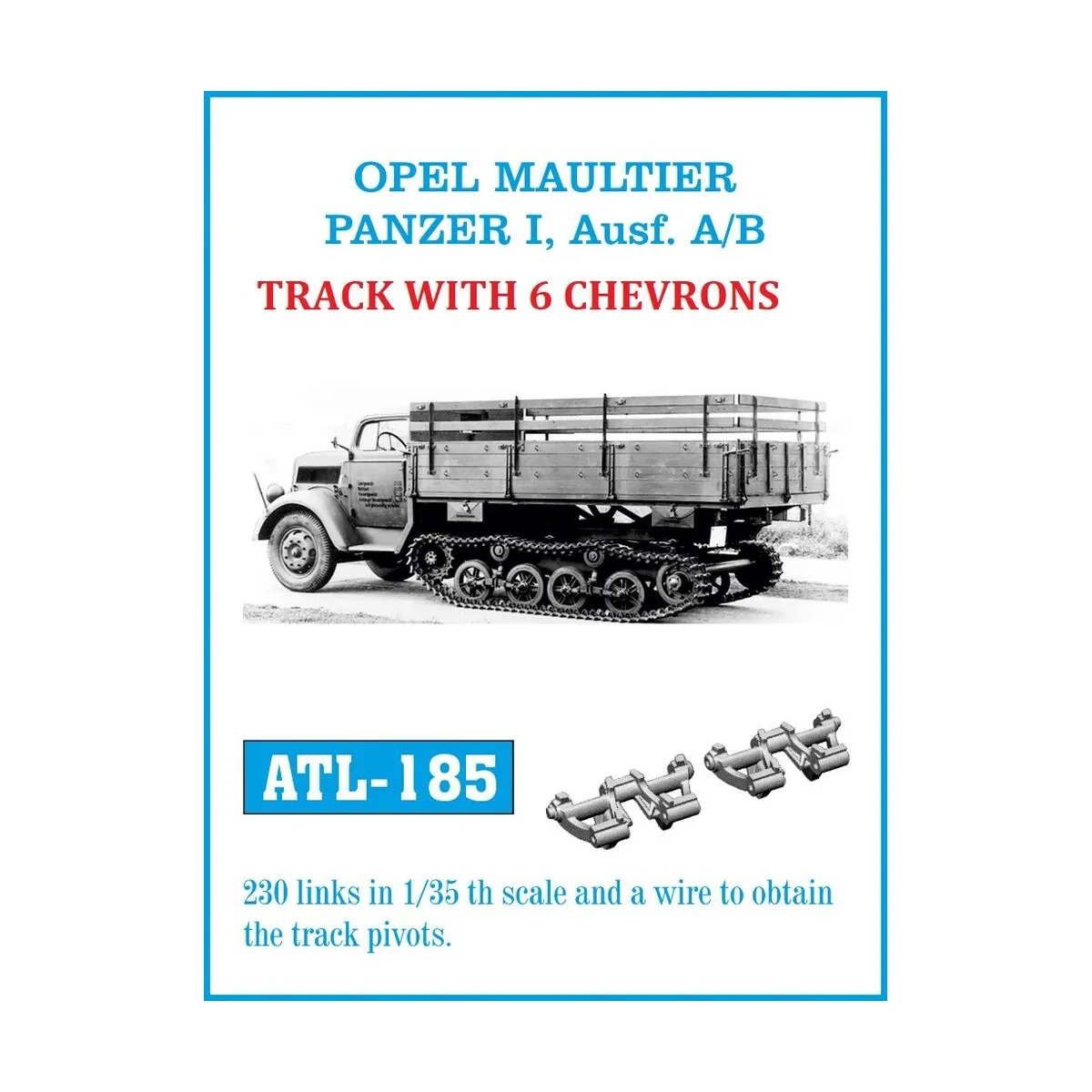 Tracks for OPEL MAULTIER / PANZER I. Ausf. A/B, 1/35 - Friulmodel A... Tracks for OPEL MAULTIER / PANZER I. Ausf. A/B, 1/35 - Friulmodel A...