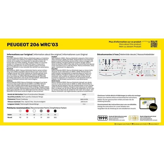 STARTER KIT Peugeot 206 WRC'03 - Heller 56113