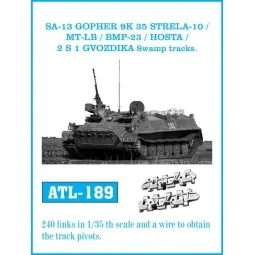 Tracks for SA-13 GOPHER 9 K 35 STRELA-10 / MT-LB / BMP-23 / HOSTA /...