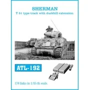 Tracks for SHERMAN T-51 type track with duckbill extension., 1/35 -... Tracks for SHERMAN T-51 type track with duckbill extension., 1/35 -...