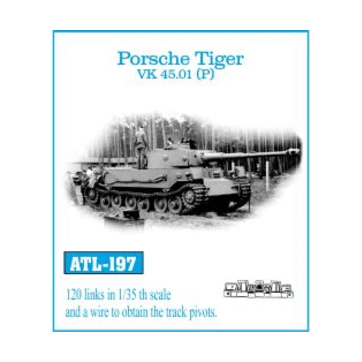 Tracks for Porsche Tiger VK45.01, 120 links, 1/35 - Friulmodel ATL-197 Tracks for Porsche Tiger VK45.01, 120 links, 1/35 - Friulmodel ATL-197
