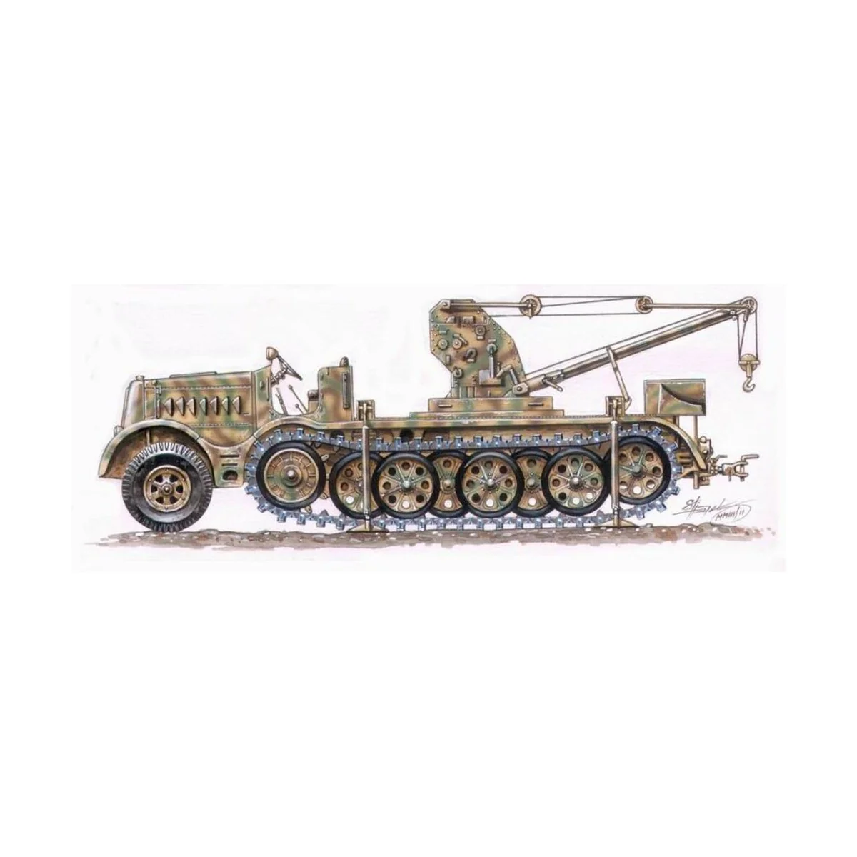 Sd.Kfz. 9 FAMO 18-ton mit Bilstein 6-ton - Planet Models 129-MV035