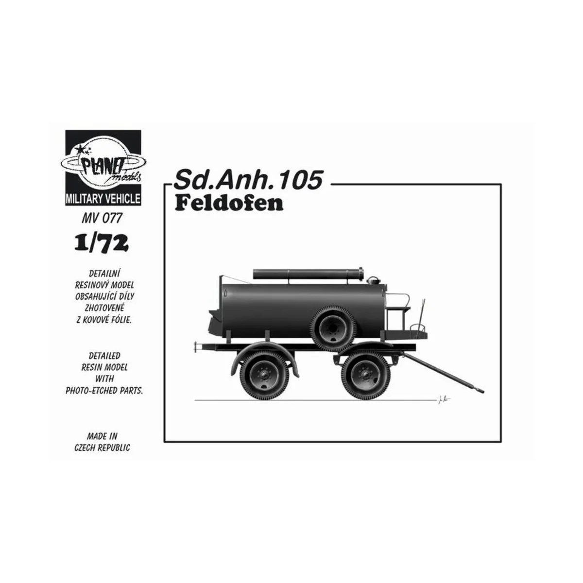 Sd.Anh. 105 Feldofen, 1/72 - Planet Models 129-MV077 Sd.Anh. 105 Feldofen, 1/72 - Planet Models 129-MV077