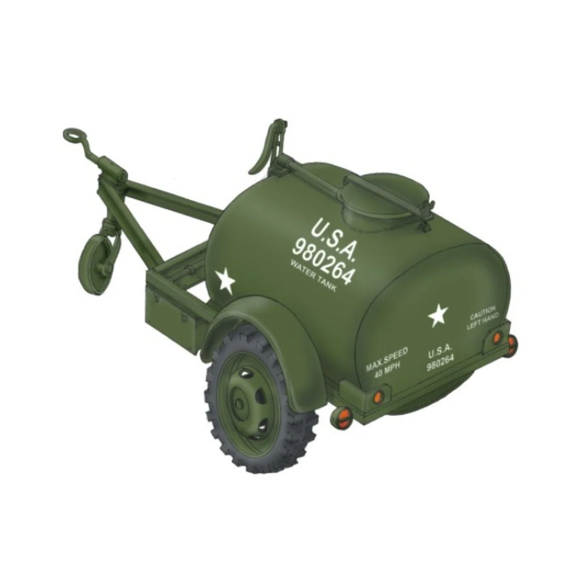 WWII US Water Tank Trailer Ben Hur - Planet Models 129-MV087