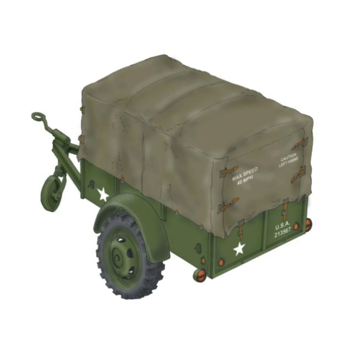 WWII US Cargo Trailer Ben Hur - Planet Models 129-MV088 WWII US Cargo Trailer Ben Hur - Planet Models 129-MV088