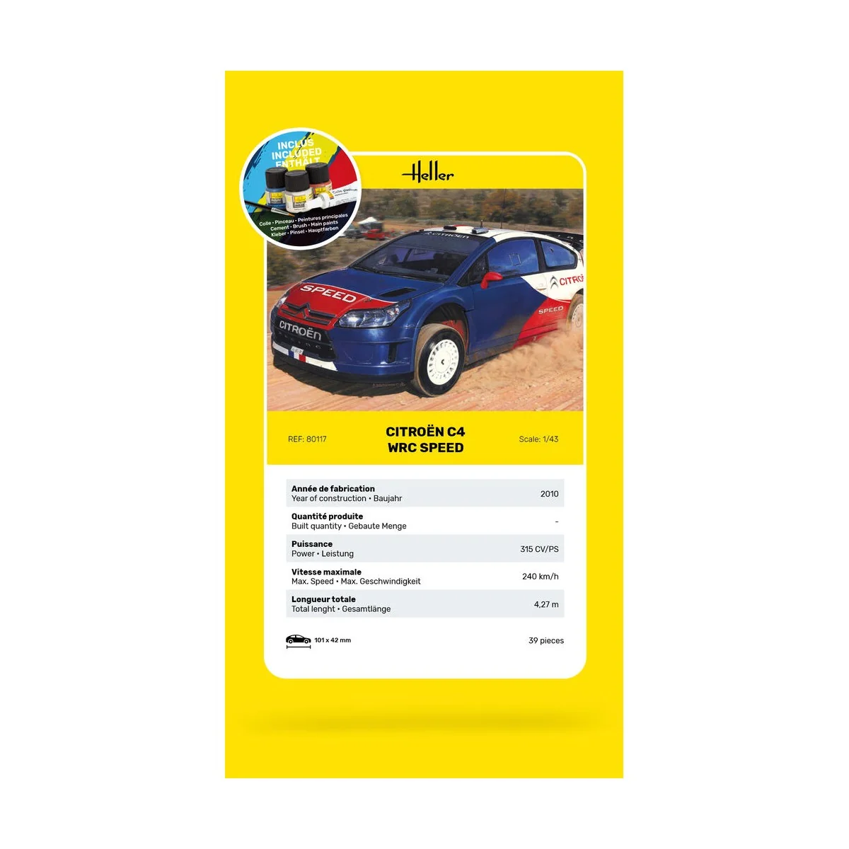 STARTER KIT Citroën C4 WRC Speed, 1/43 - Heller 56117