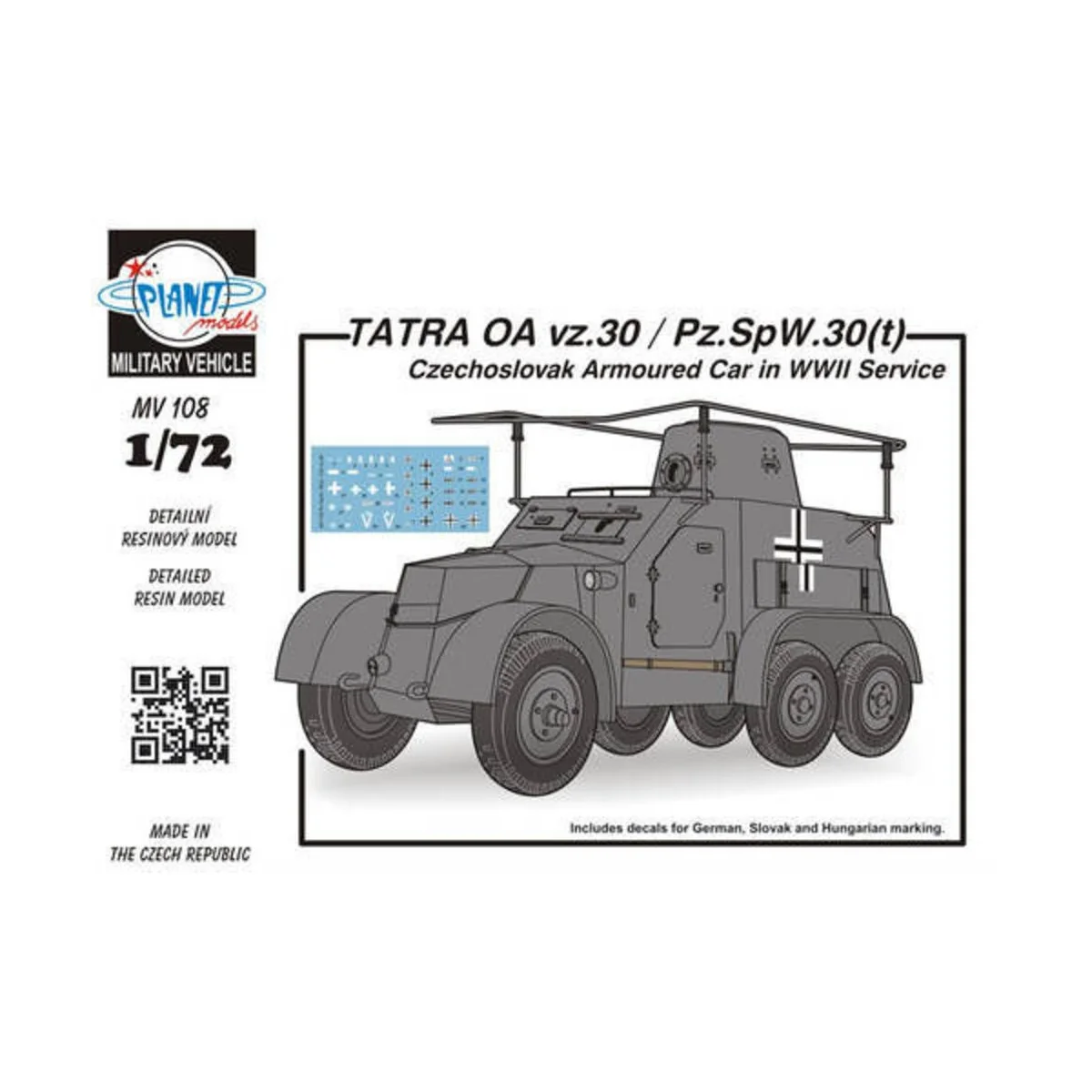 TATRA OA vz.30/Pz.SpW.30(t) Czechosl.Arm, 1/72 - Planet Models 129-...