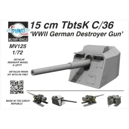 15 cm TbtsK C/36 WWII German Destroyer Gun, 1/72 - Planet Models 12...