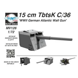 15 cm TbtsK C/36 WWII German Atlantic Wall Gun, 1/72 - Planet Model...