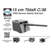 15 cm TbtsK C/36 WWII German Atlantic Wall Gun - Planet Models 129-...