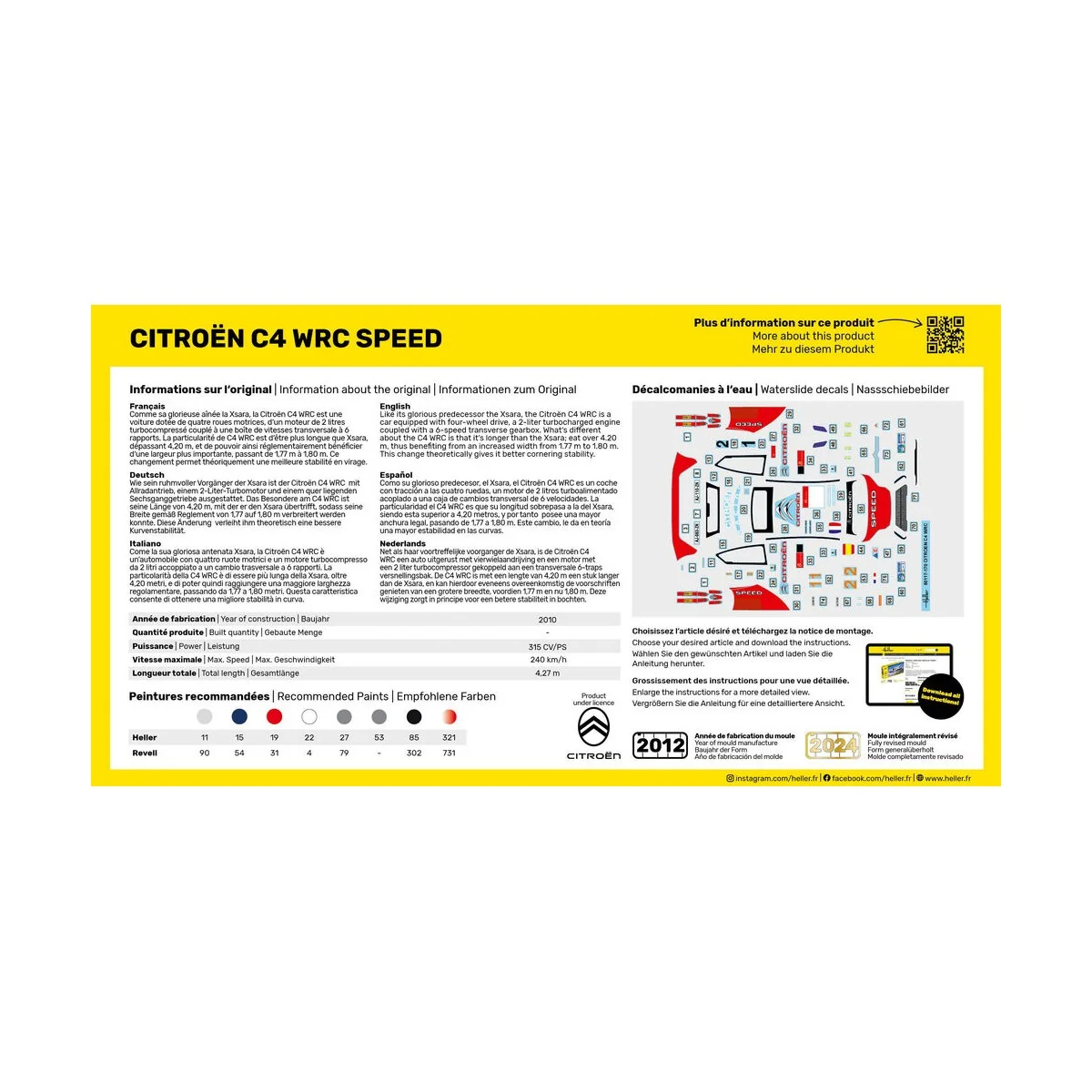 STARTER KIT Citroën C4 WRC Speed, 1/43 - Heller 56117