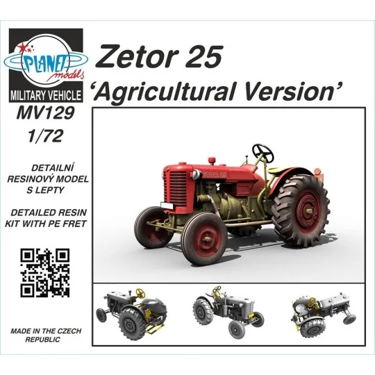 Zetor 25 Agricultural Version, 1/72 - Planet Models 129-MV129