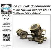 60 cm Flak Scheinwerfer (Flak Sw-36) mit Sd.Ah.51 / Sv?tlomet 60N s...