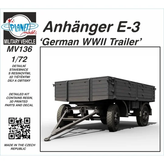 Anhänger E-3 ‘German WWII Trailer’, 1/72 - Planet Models 129-MV136