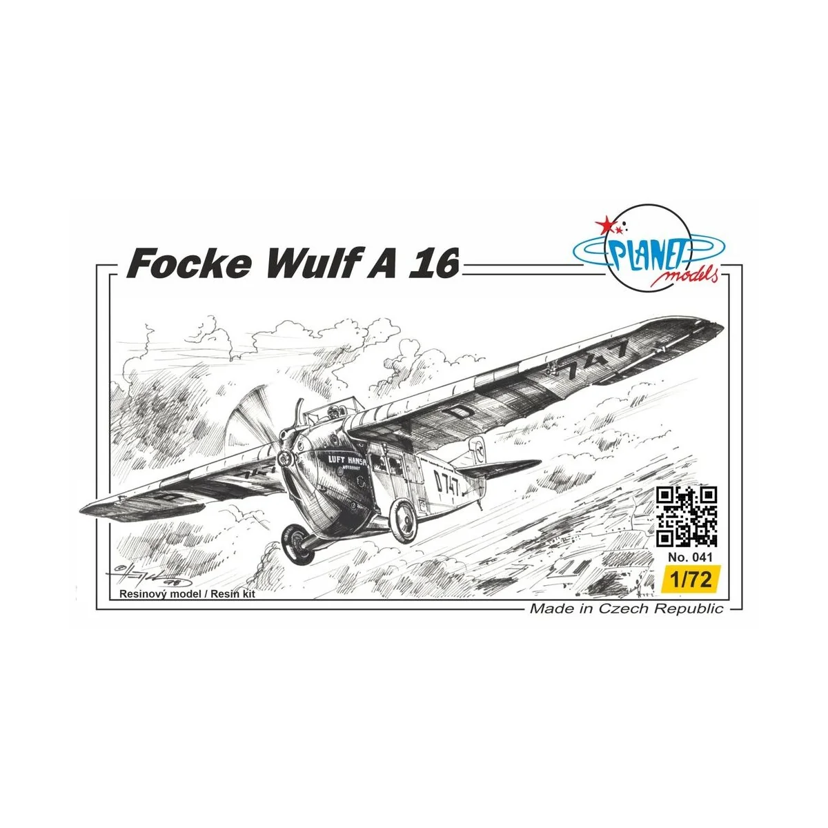 Focke-Wulf A16, 1/72 - Planet Models 129-PLT041