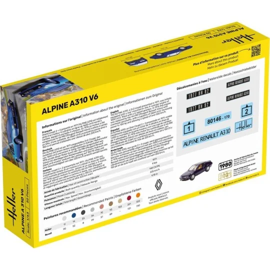 STARTER KIT Alpine A310, 1/43 - Heller 56146 STARTER KIT Alpine A310, 1/43 - Heller 56146